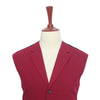 Mens Vest Suit Lapel Red Burgundy Wool Blend Formal Wedding Waistcoat XL 46