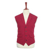 Mens Vest Suit Lapel Red Burgundy Wool Blend Formal Wedding Waistcoat XL 46