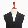 Mens Vest Suit Lapel Black Textured Wool Blend Formal Wedding Waistcoat XL 46