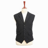 Mens Vest Suit Lapel Black Textured Wool Blend Formal Wedding Waistcoat XL 46