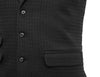 Mens Vest Suit Lapel Black Textured Wool Blend Formal Wedding Waistcoat XL 46