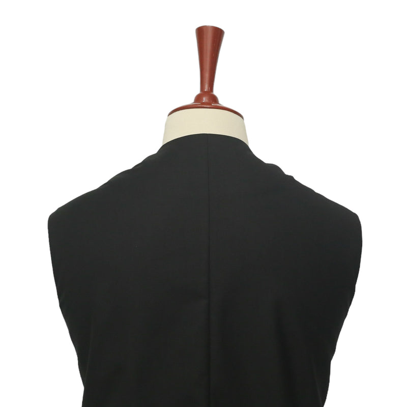 Mens Vest Suit Lapel Black Wool Handmade Dress Formal Wedding Waistcoat XL 46