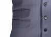 Men's Vest Gray Blue Pinstripe Wool Dress Formal Wedding Suit Waistcoat Large